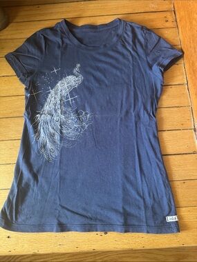 Navy Peacock Graphic Crewneck Tee